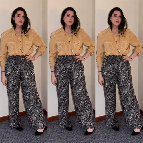 printed pants outfits