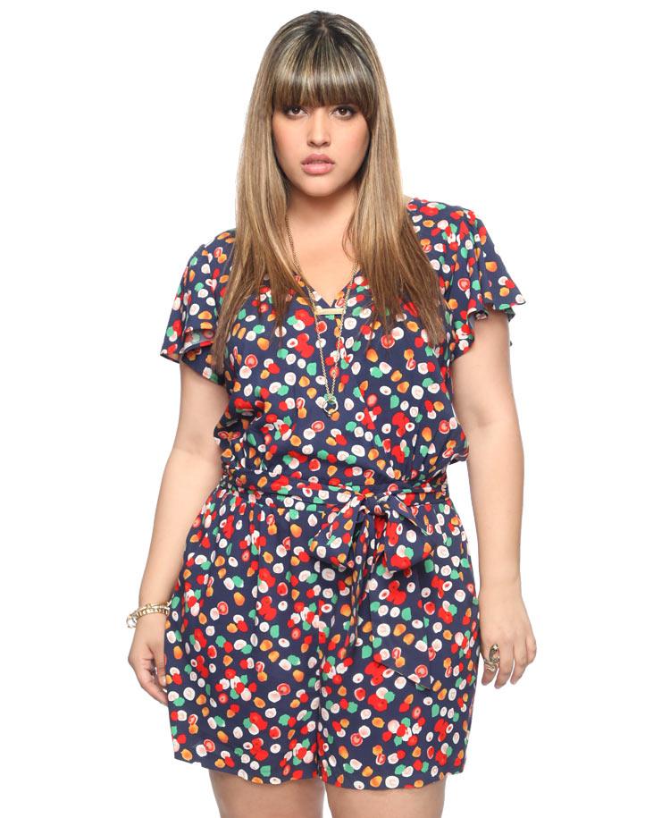 Short multi-colored polka dot dress