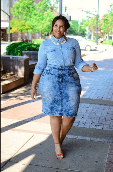 18 Best Denim Skirts Outfits For Plus Size Women 2019