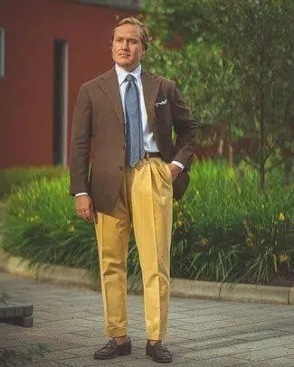 Men's Outfits with Mustard Pants