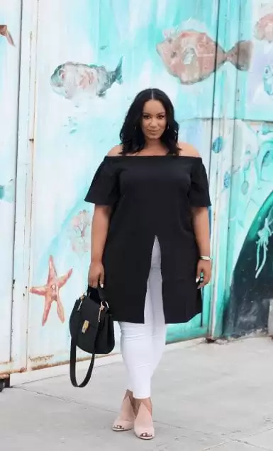 Plus Size Off-the-Shoulder Tops Outfits