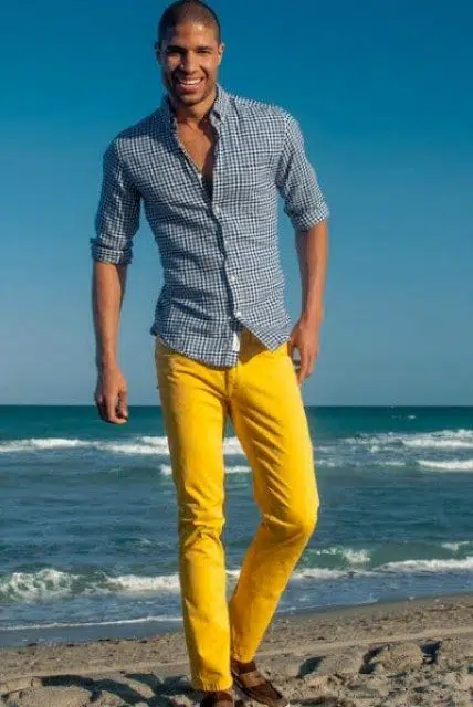 Men's Outfits with Mustard Pants