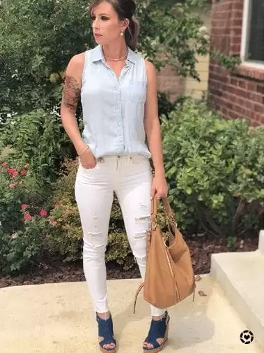 how to wear jeans in summers for women