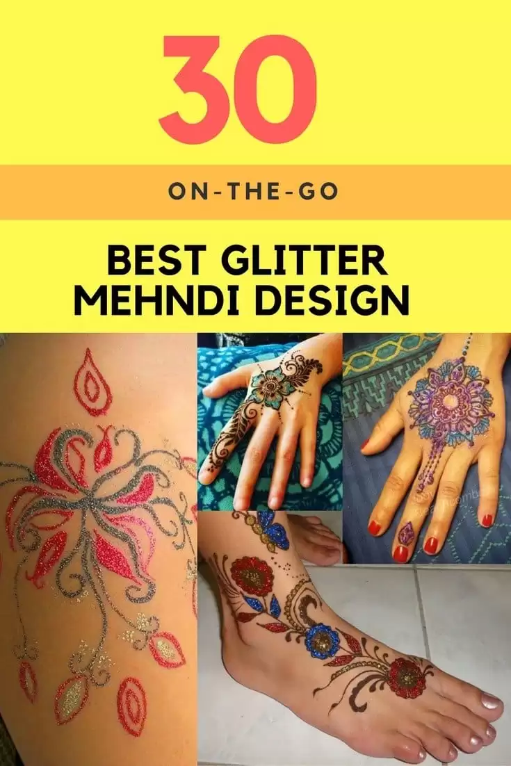 30 Best Glitter Mehndi Designs You will Love