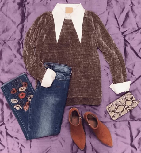 how to wear chenille sweater women