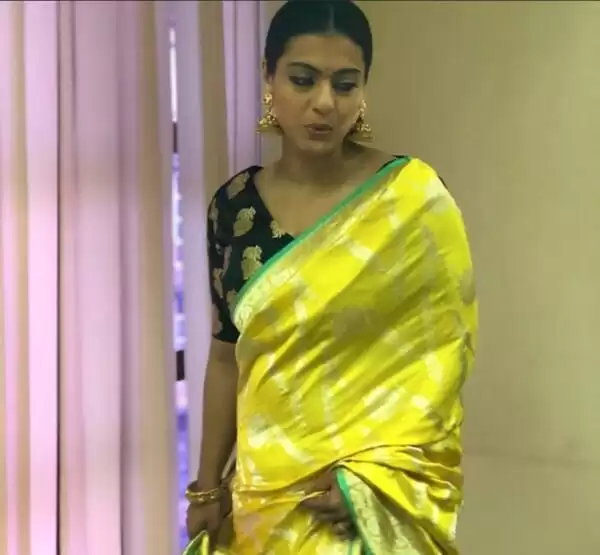 kajol yellow saree