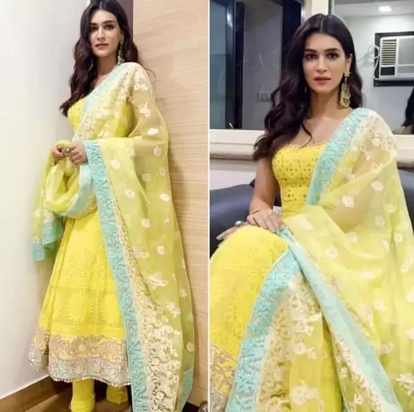 kriti sanon yellow anarkali