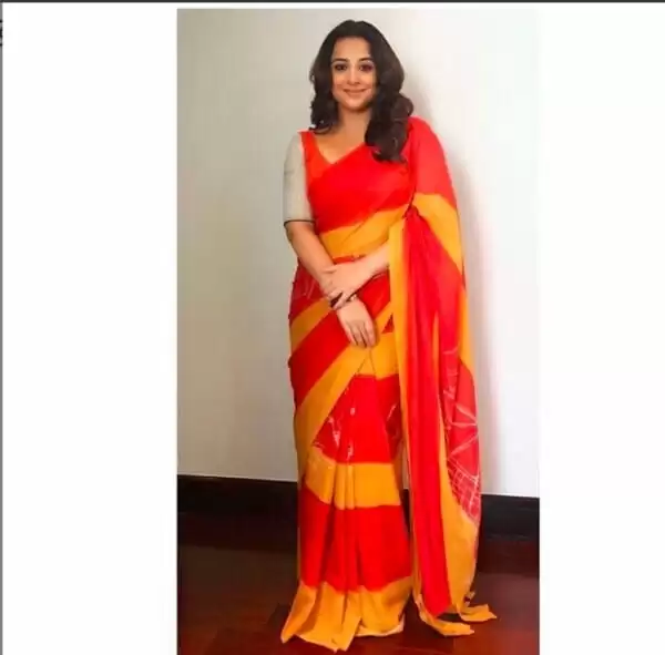 vidya balan orange saree