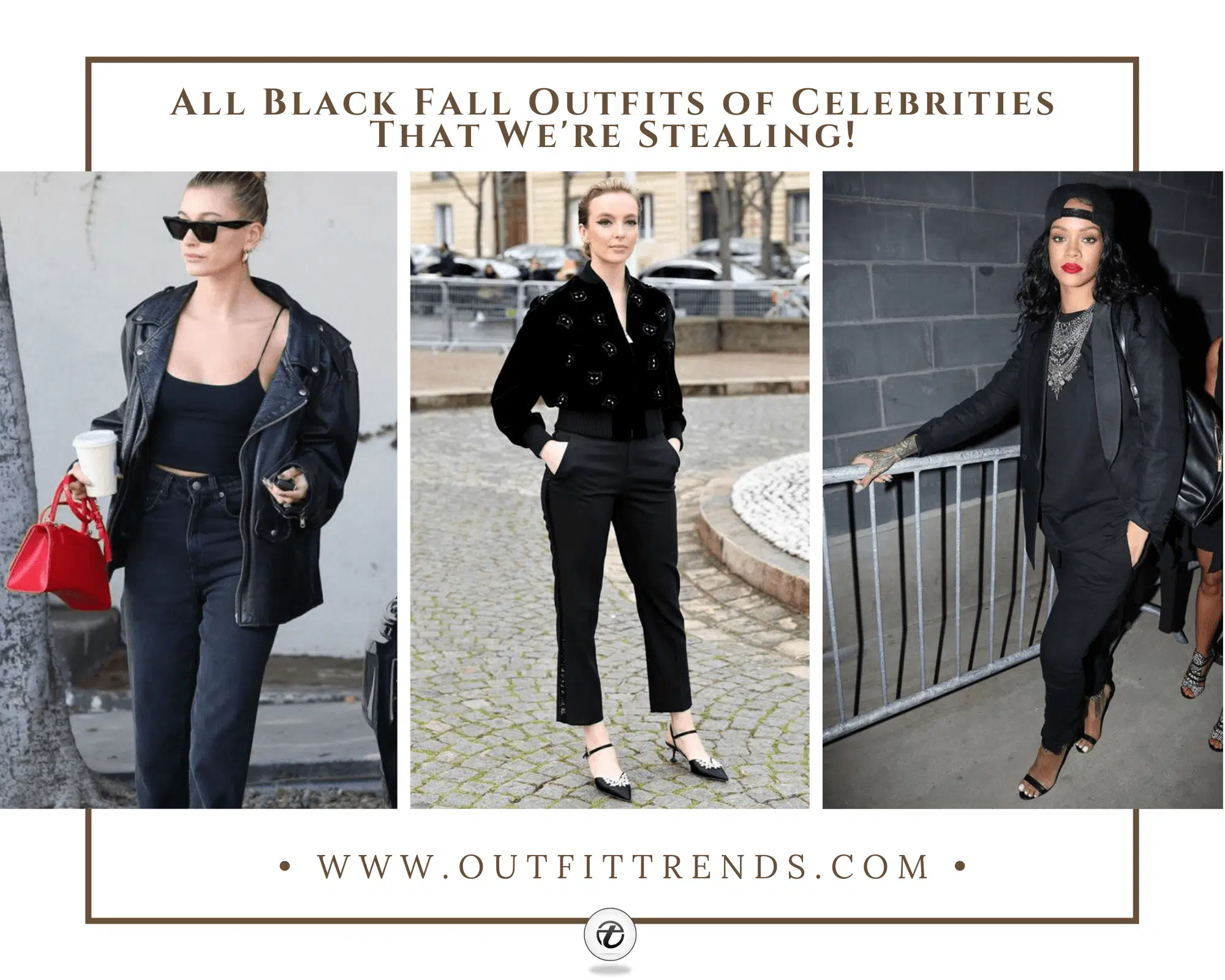 30 Celebrities All-Black Outfit Styles for Fall to Copy