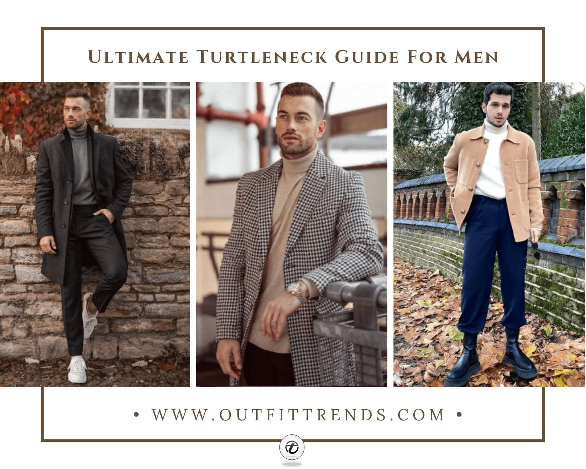 Tan Fur Coat with Turtleneck Cold Weather Outfits For Men (3 ideas