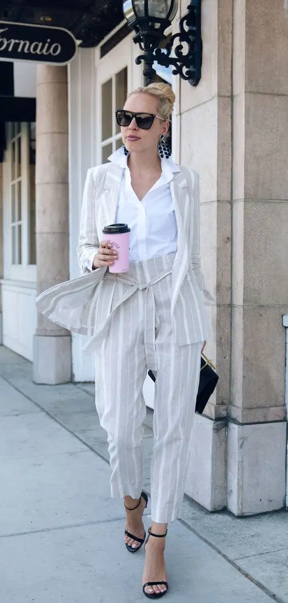 striped suits for women to wear