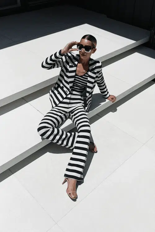 striped suits for women to wear