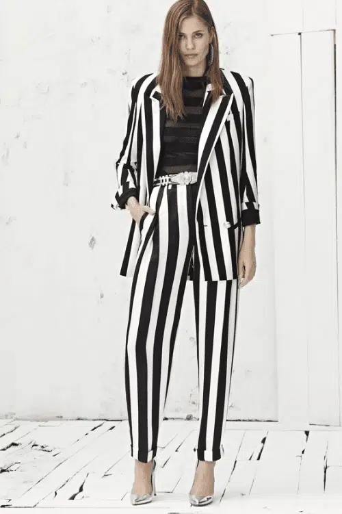 striped suits for women to wear