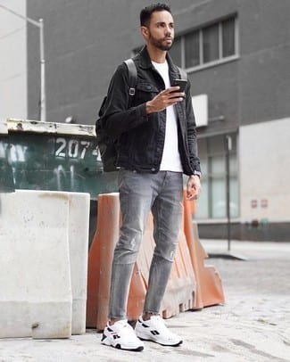 black denim jacket pairing