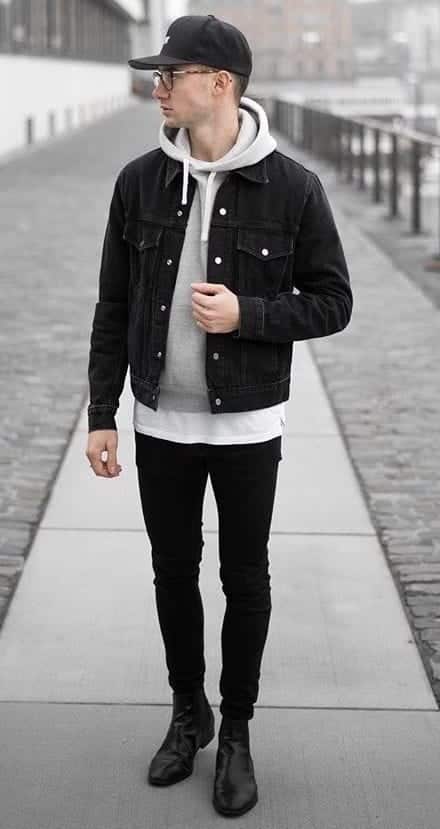 black levis jacket outfit