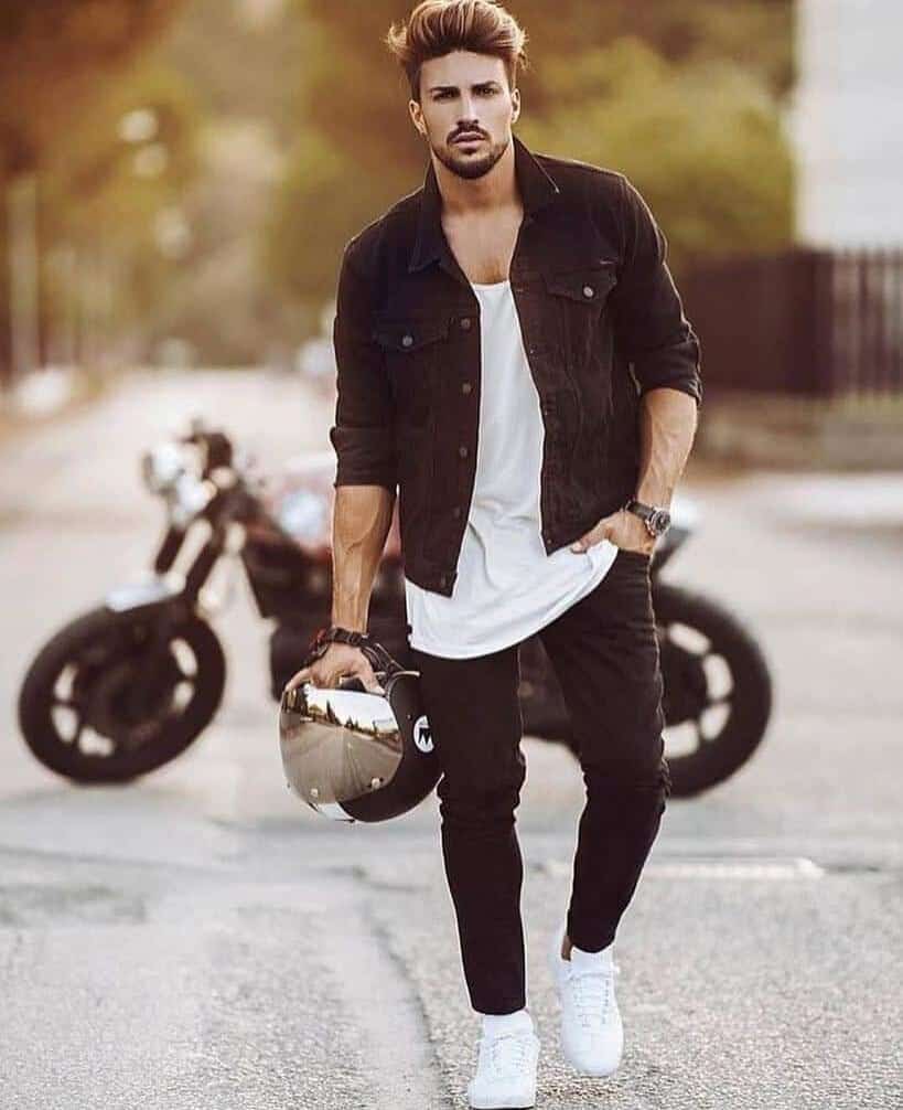 Discover more than 154 black denim jacket men combination super hot ...