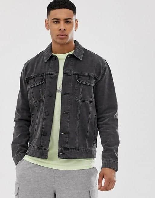 Denim black jacket hot sale for men