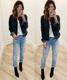 12 Black Denim Jacket Outfit Ideas with Styling Tips