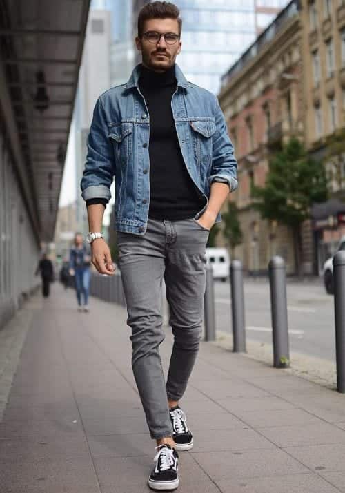 Outfits With Grey Jeans for Men