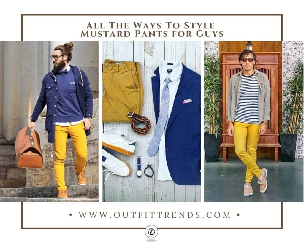 mustard pants outfits for men