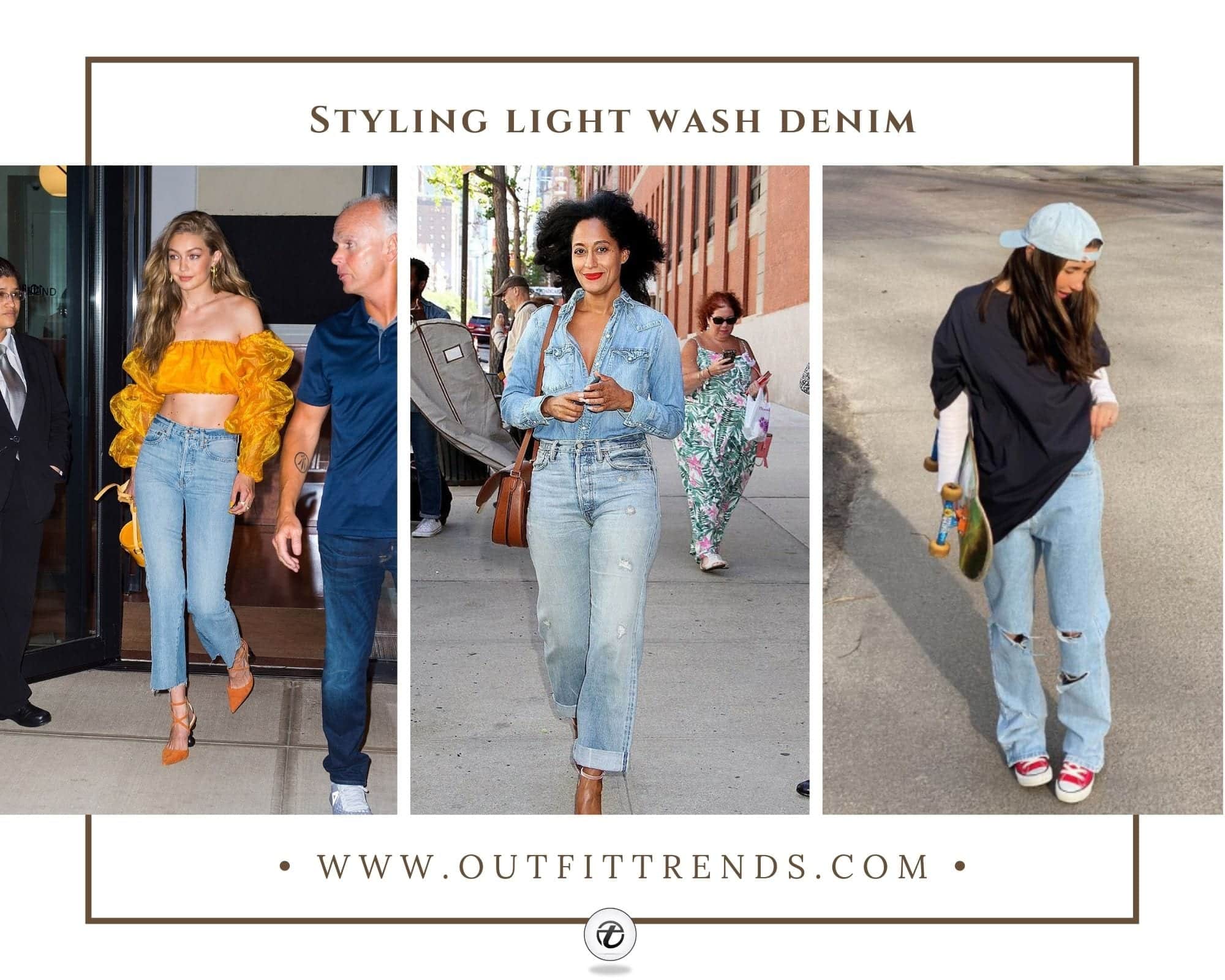 how to wear light wash jeans