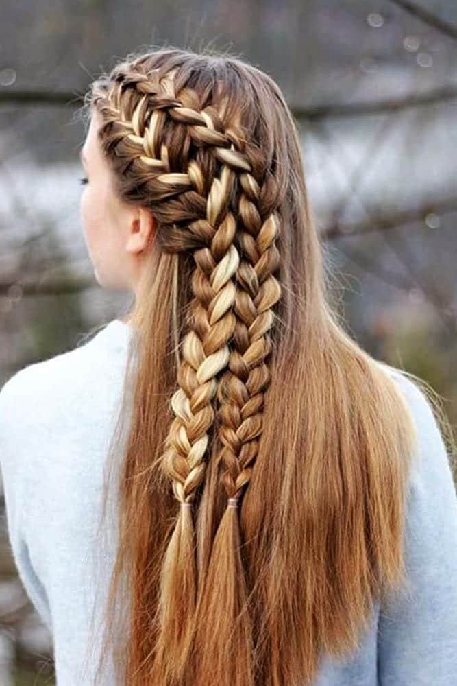 French Braid Hairstyle with a Twist for Medium Length Hair
