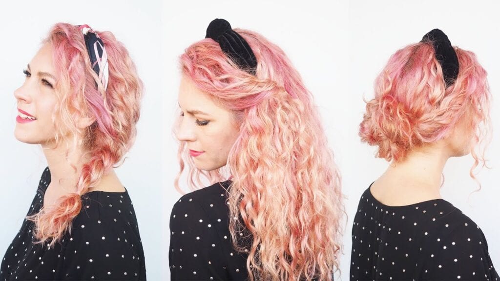 Headband Hairstyle for Medium Curly Hair