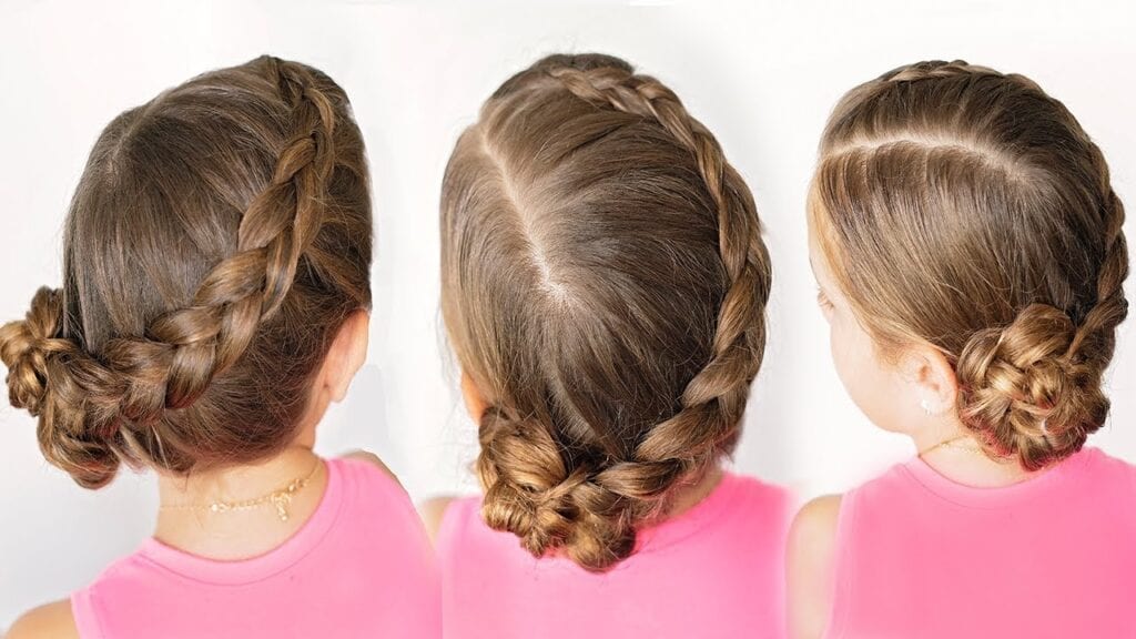  Messy Dutch Braid with Bun for Young Girls