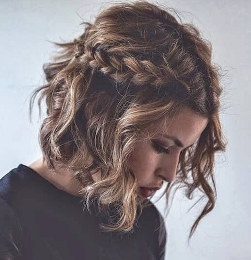 messy waves updo for short hair
