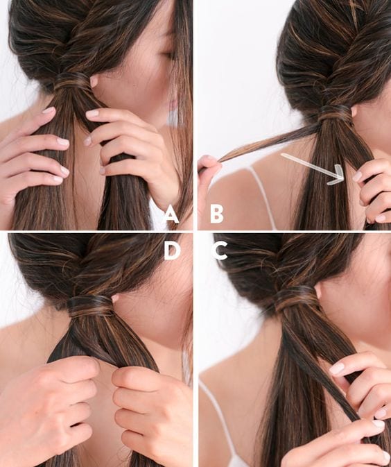 Step by Step Tutorial-Side Twist Fishtail Braid