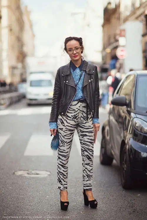 zebra print pants outfit