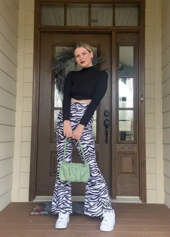 zebra print pants outfits