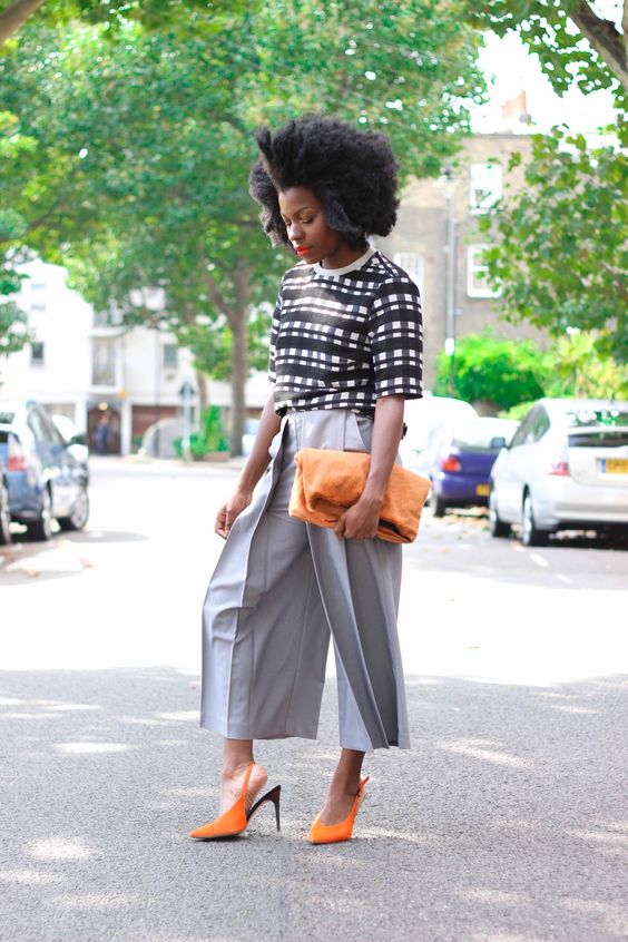 Black pleated shop culottes outfit