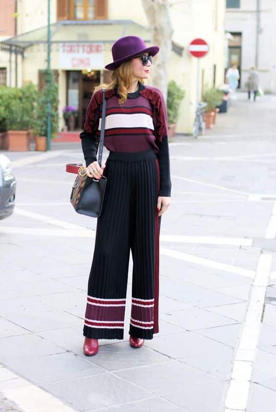 pleated trouser outfits for women