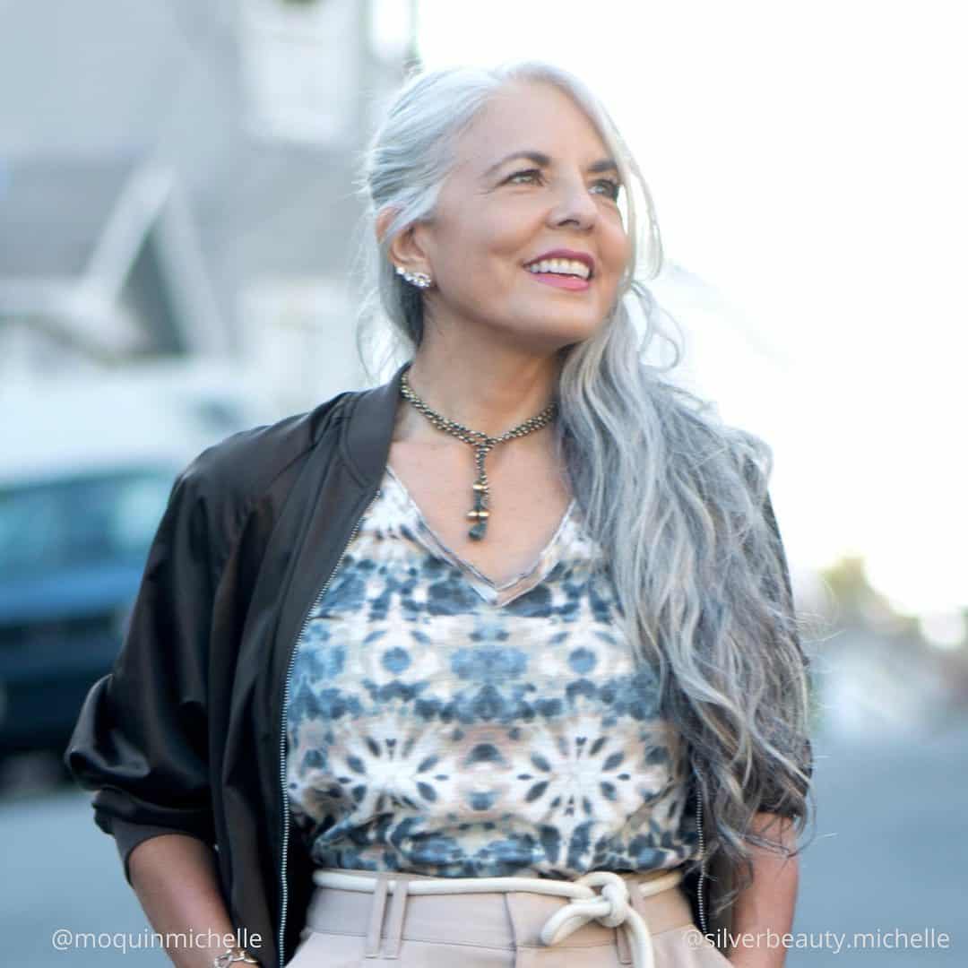 long curly hair for senior women