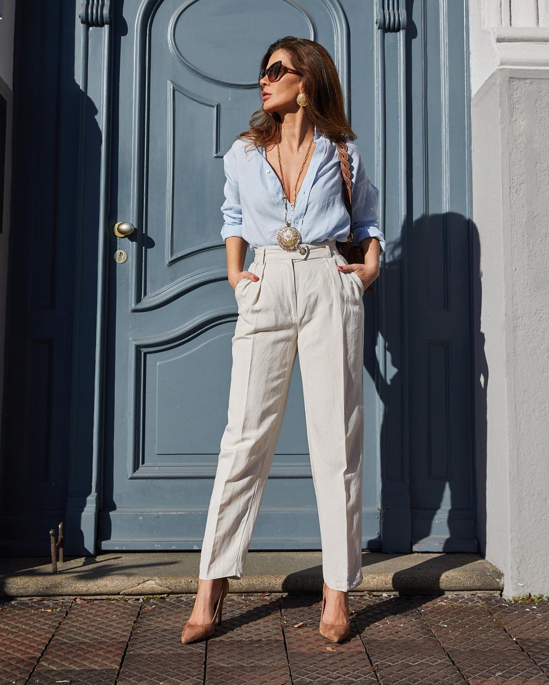 Double-pleated straight-leg dress pant | Twik | Shop Women%u2019s Wide-Leg  Pants Online in Canada | Simons