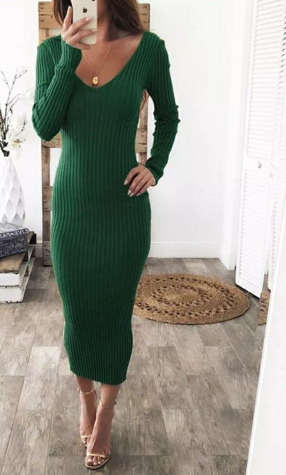 How to Wear a Ribbed Dress ? 20 Outfit Ideas