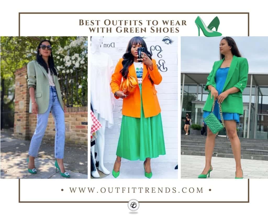 women's outfits to wear with green shoes