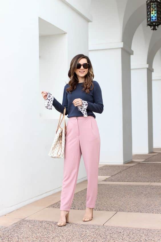 blue and pink pants