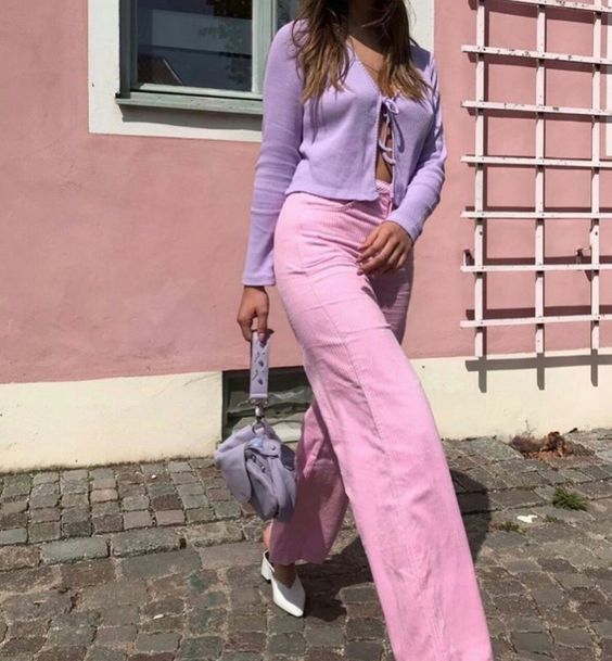 Chloé Velvet Pants in Pastel Pink Pink Slacks and Chinos Wide-leg and palazzo trousers Womens Clothing Trousers 