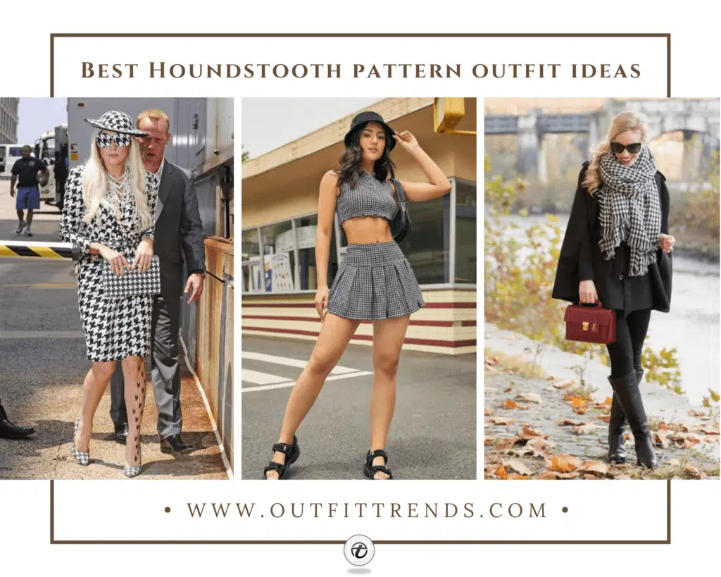 Houndstooth pattern outfits