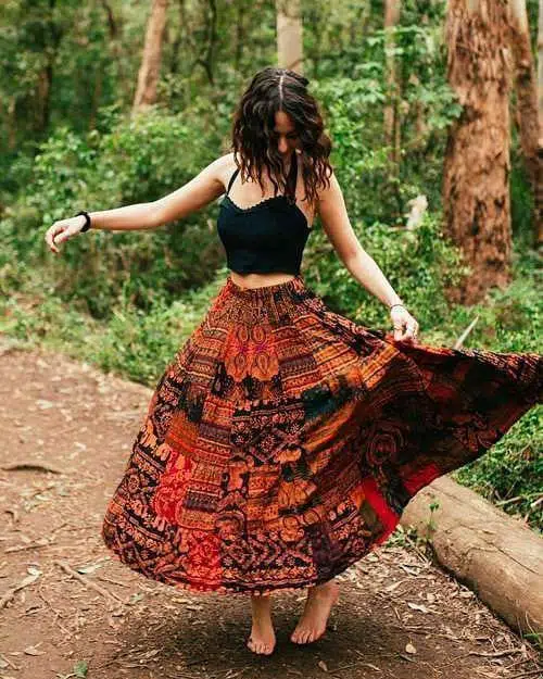 Patchwork Boho Gypsy Skirt Looks Women