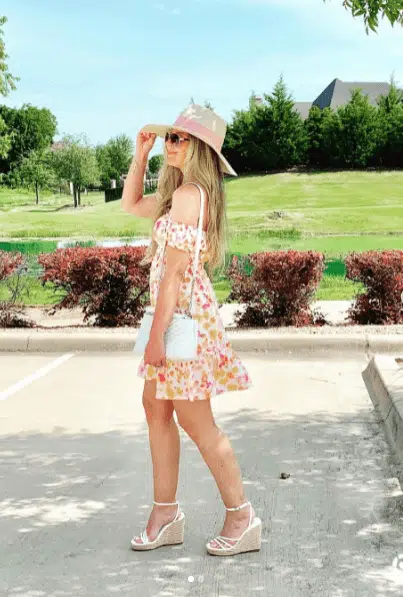 white floral dress