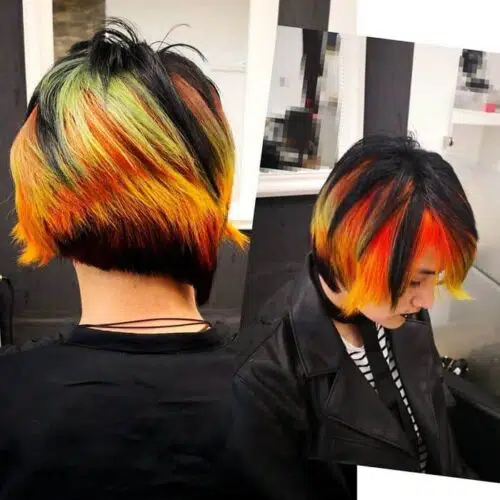 colored feather goth hair