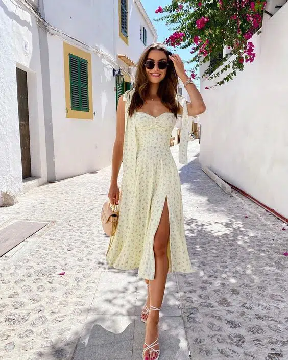 white floral dress