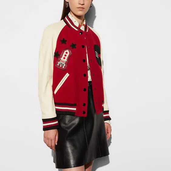 varsity jacket outfits for women