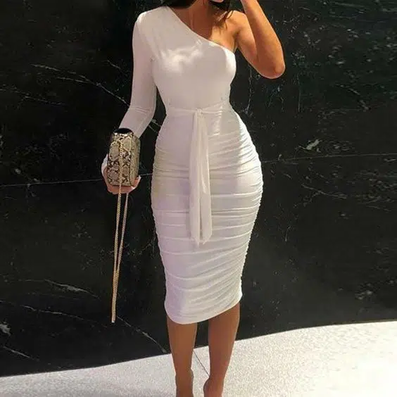 white bodycon dress outfits