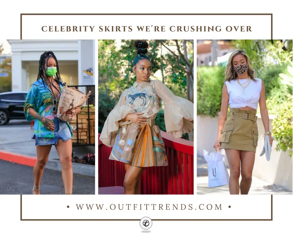 celebrity skirt outfits