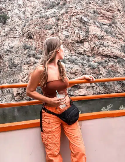 Orange pants with tube top