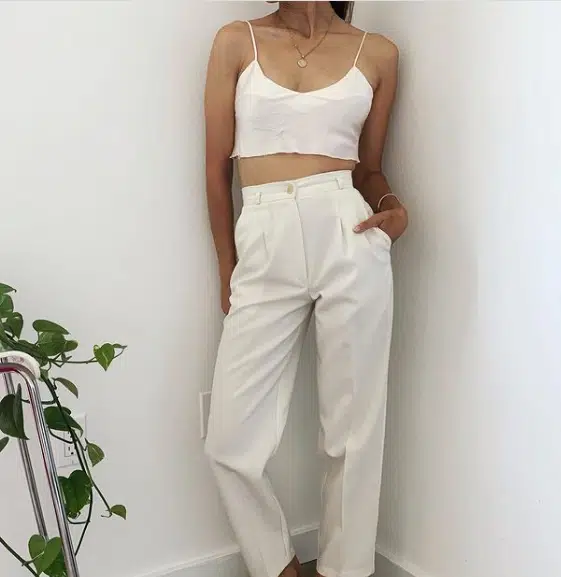 White dress pants outfits